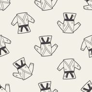 karate doodle seamless pattern background N2