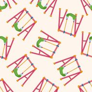 playground swing cartoon seamless pattern background N6