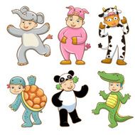 Kid with animals costume N2