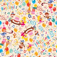 Happy Birthday kids party pattern N4