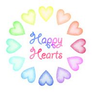 Watercolor hearts set N2