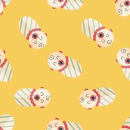 baby flat icon eps10 seamless pattern background N13