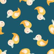 Duck toy flat icon eps 10 seamless pattern background N4