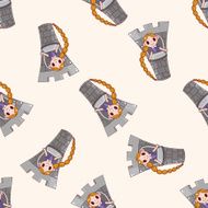 fairytale princess cartoon seamless pattern background N43