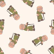 grandfather cartoon seamless pattern background N9