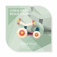 Kids Tricycle flat icon with long shadow eps10 N34