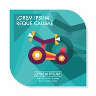 Kids Tricycle flat icon with long shadow eps10 N35