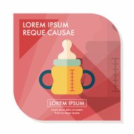 Baby bottle flat icon with long shadow eps10 N7