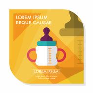 Baby bottle flat icon with long shadow eps10 N8