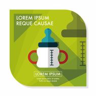 Baby bottle flat icon with long shadow eps10 N10