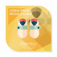 baby booties flat icon with long shadow N62