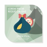 baby flat icon with long shadow eps10 N104