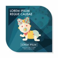 baby Rattle flat icon with long shadow eps10 N236
