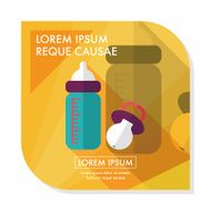 Baby bottle flat icon with long shadow EPS 10 N105
