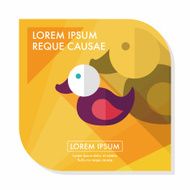 Duck toy flat icon with long shadow eps 10 N40