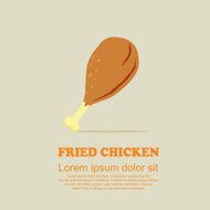 Classic food cartoon set Fried chicken