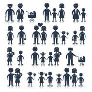 Family Icons Set Black N2