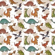 Funny dinosaur seamless pattern