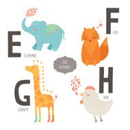 Cute vector zoo alphabet N3