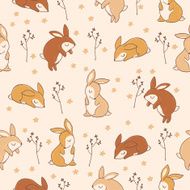 Pattern with rabbits