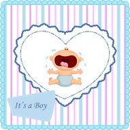 Cartoon baby boy crying card N4