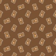 Vector hand drawn doodle bear seamless pattern