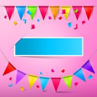 Pink Party Background with Confetti