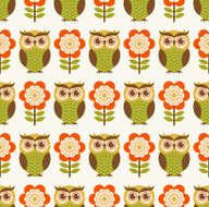 seamless owls cartoon pattern N7