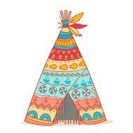 Illustration with wigwam