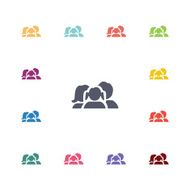 family flat icons set