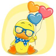 Duck with balloons