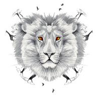 Lion king of beasts in the jungle