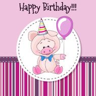 Pig with balloon