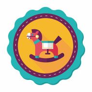 horse toy flat icon with long shadow eps10 N53