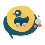 duck toy flat icon with long shadow eps10 N34