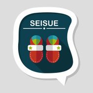 baby booties flat icon with long shadow N67