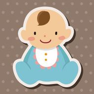 family baby character flat icon elements background eps10 N4