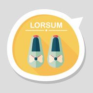 baby booties flat icon with long shadow eps10 N15