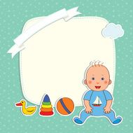 Baby card with a toddler