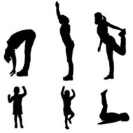 Vector silhouette of woman with a child N5