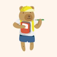 animal going to school cartoon theme elements N40