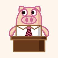animal pig worker cartoon theme elements N22