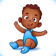 Cute African American baby boy Happy Child With Open Arms
