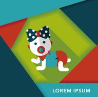 baby Rattle flat icon with long shadow eps10 N240