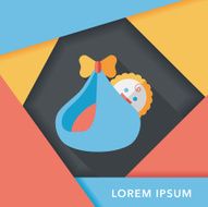 baby flat icon with long shadow eps10 N109