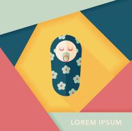 baby flat icon with long shadow eps10 N110