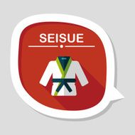 Karate suit flat icon with long shadow eps10 N13