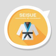 Karate suit flat icon with long shadow eps10 N14