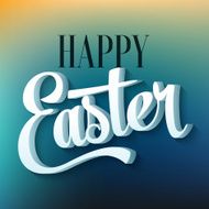 Happy easter typography on blur background