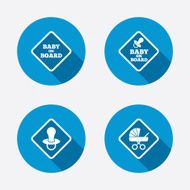 Baby on board icons Infant caution signs N26
